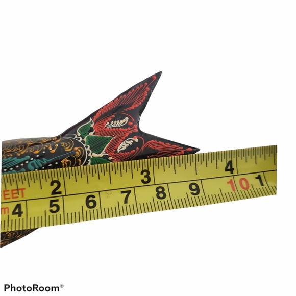 Vintage Hand Painted Wood Carved Fish Trinket Dish - Picture 11 of 13